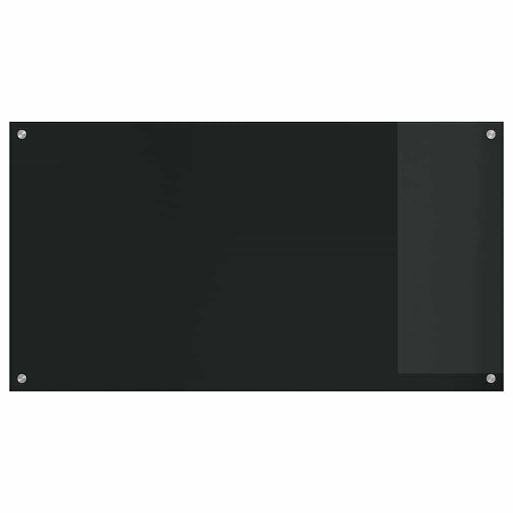 Kitchen Backsplash 2 pcs Black 110 x 60 cm Tempered Glass